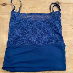 Women’s Bright Blue Lace Cami Adj. Straps Career Spring Summer PLUS SZ 26/28